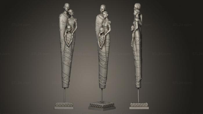 Miscellaneous figurines and statues (Famille Africaine, STKR_0165) 3D models for cnc